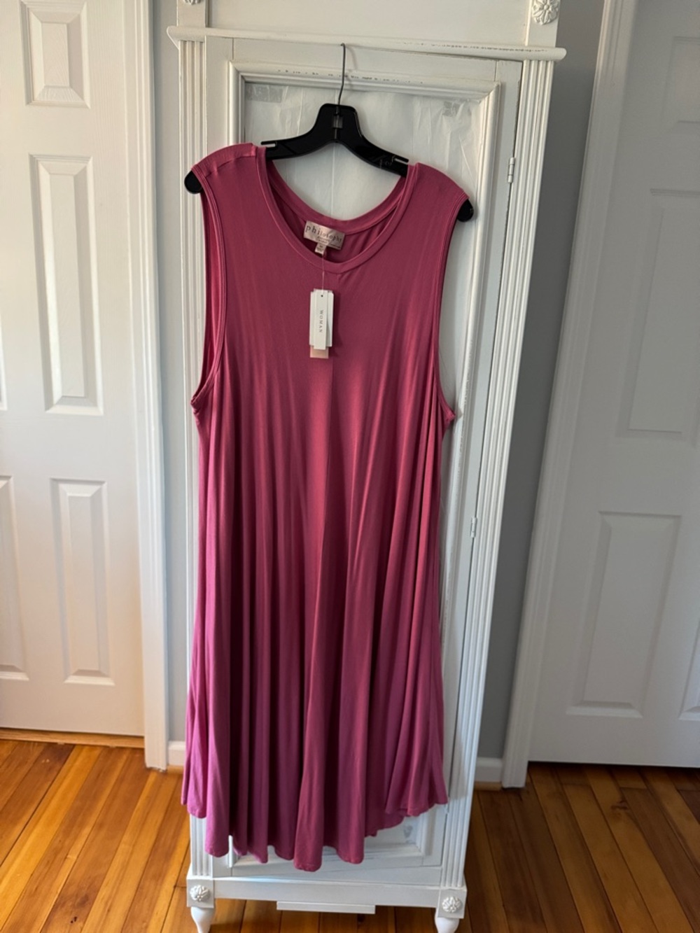 NWT Philosophy Sleeveless Maxi Dress in Dusty Rose Sz 3X
